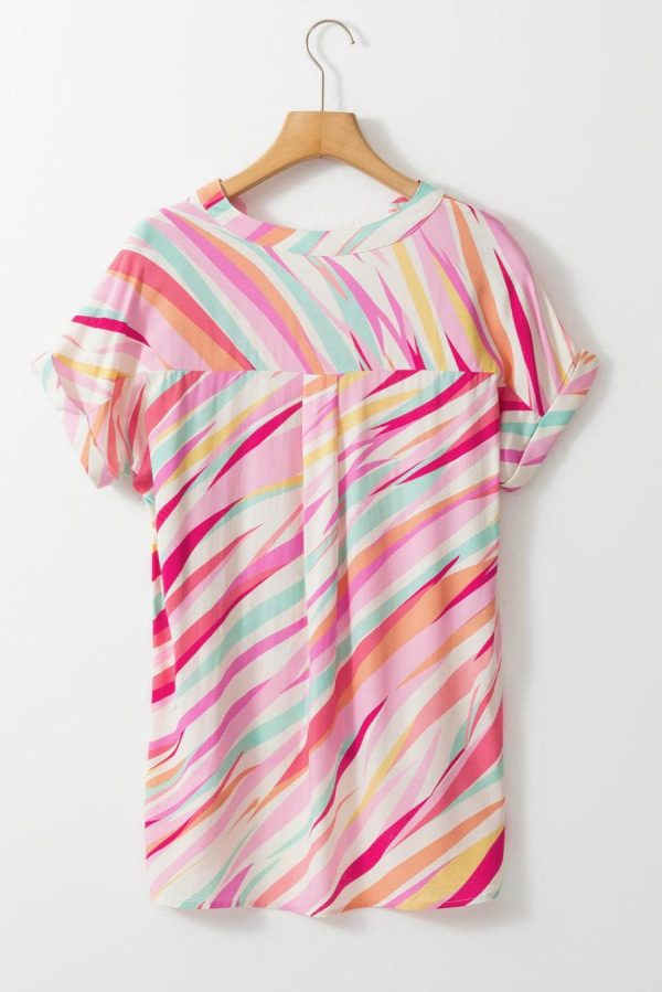Blouses | Multicolour Abstract Print High Low Blouse - Women - Image 2