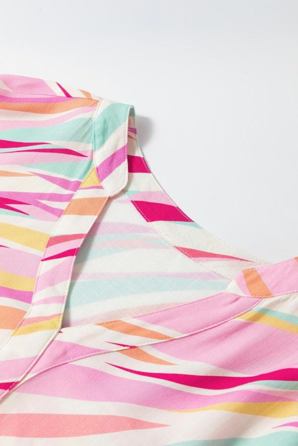 Blouses | Multicolour Abstract Print High Low Blouse - Women - Image 4