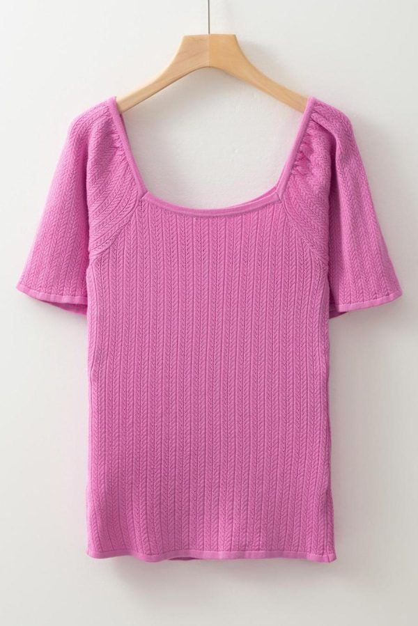 Blouses | Phalaenopsis Textured Square Neck Flounce Sleeve Top - Women - Image 4