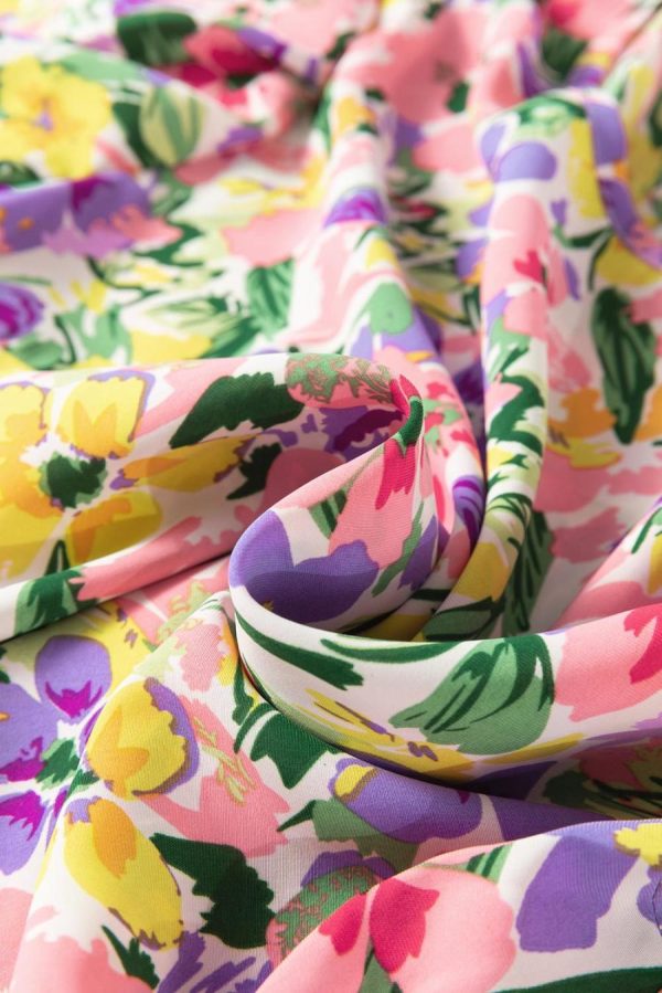 Blouses | Purple Floral Print Short Sleeve Blouse - Women - Image 7