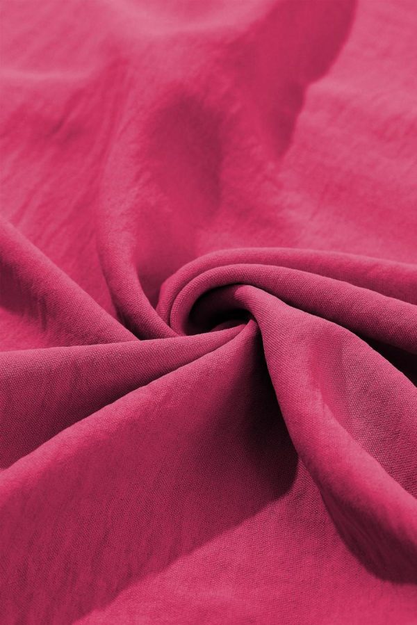 Blouses | Rose Red Notched Neck Batwing Sleeve Blouse - Women