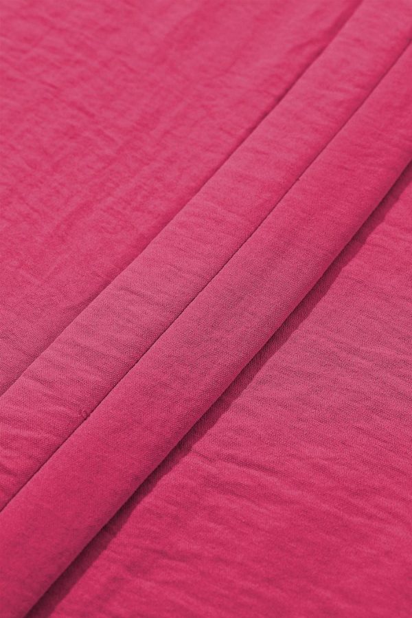Blouses | Rose Red Notched Neck Batwing Sleeve Blouse - Women - Image 7