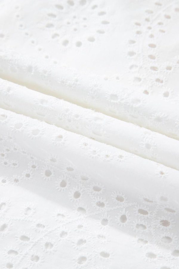 Blouses | White Eyelet Flutter Sleeve V Neck Blouse - Women - Image 4