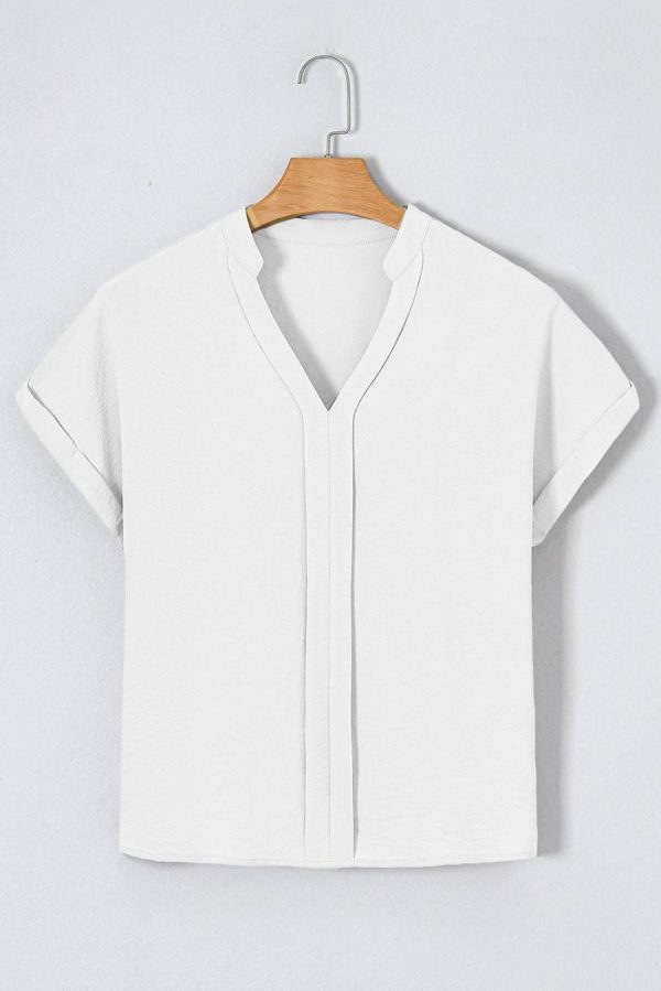 Blouses | White Notched Neck Batwing Sleeve Blouse - Women - Image 2