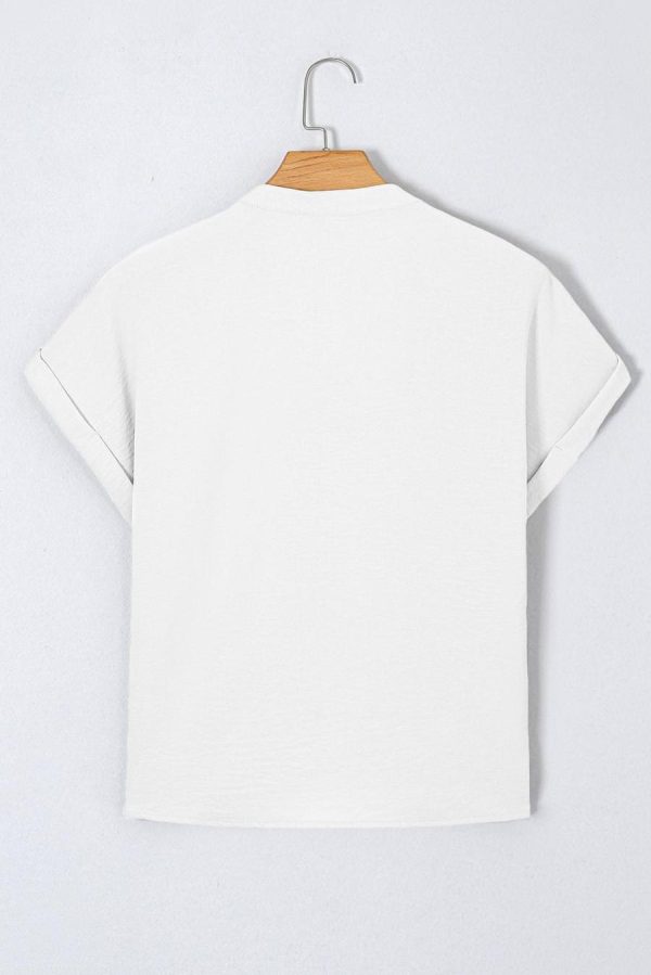 Blouses | White Notched Neck Batwing Sleeve Blouse - Women - Image 3