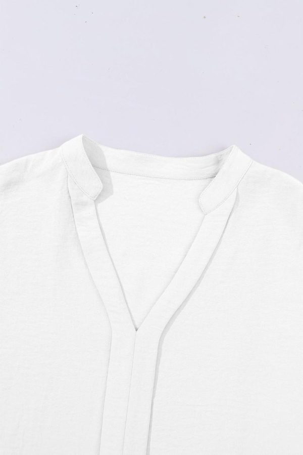 Blouses | White Notched Neck Batwing Sleeve Blouse - Women - Image 4