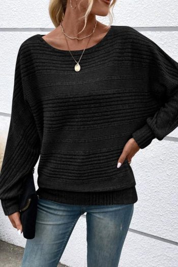 Long Sleeve Tops | Black Pit Stripe Batwing Long Sleeve Top - Women