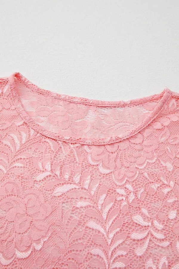 Long Sleeve Tops | Blossom Floral Lace Sheer Long Sleeve Top - Women - Image 7