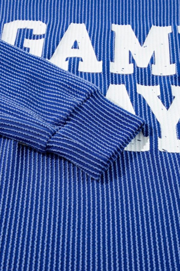 Long Sleeve Tops | Bluing Corded Game Day Graphic Long Sleeve Top - Women - Image 6