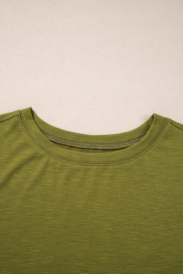 Long Sleeve Tops | Fern Green Floral Mesh Patchwork Sleeve Crewneck Top - Women - Image 5