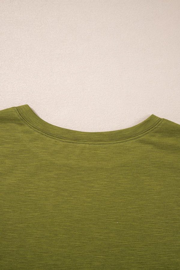 Long Sleeve Tops | Fern Green Floral Mesh Patchwork Sleeve Crewneck Top - Women - Image 6