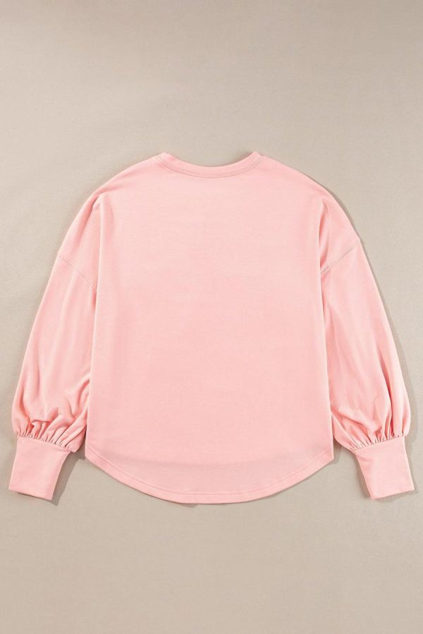 Long Sleeve Tops | Gossamer Pink Studded Star Graphic Oversized Top - Women - Image 5