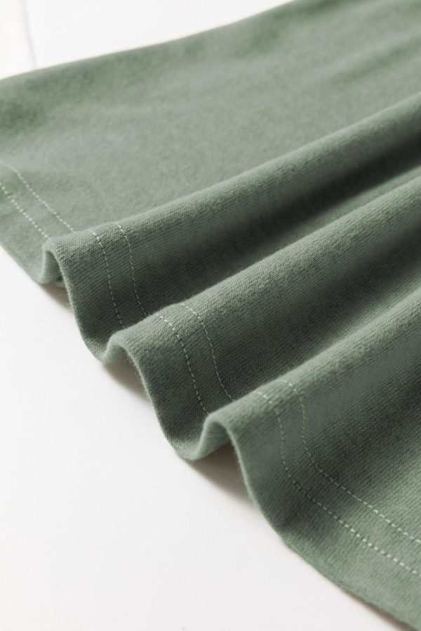 Long Sleeve Tops | Grass Green Seam Detail Lace Contrast Cuffs Raglan Sleeve Top - Women - Image 7