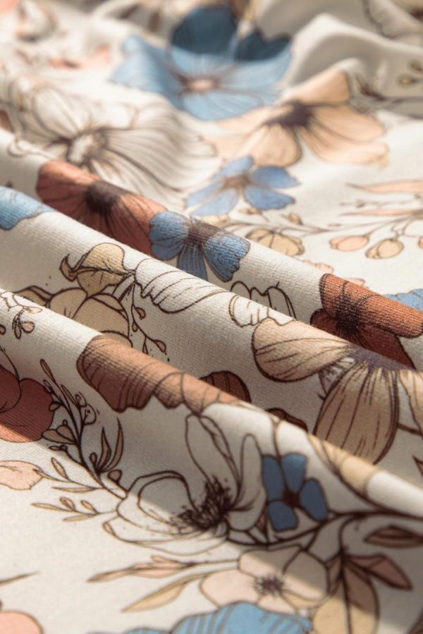 Long Sleeve Tops | Khaki Allover Floral Print Crew Neck Long Sleeve Top - Women - Image 5