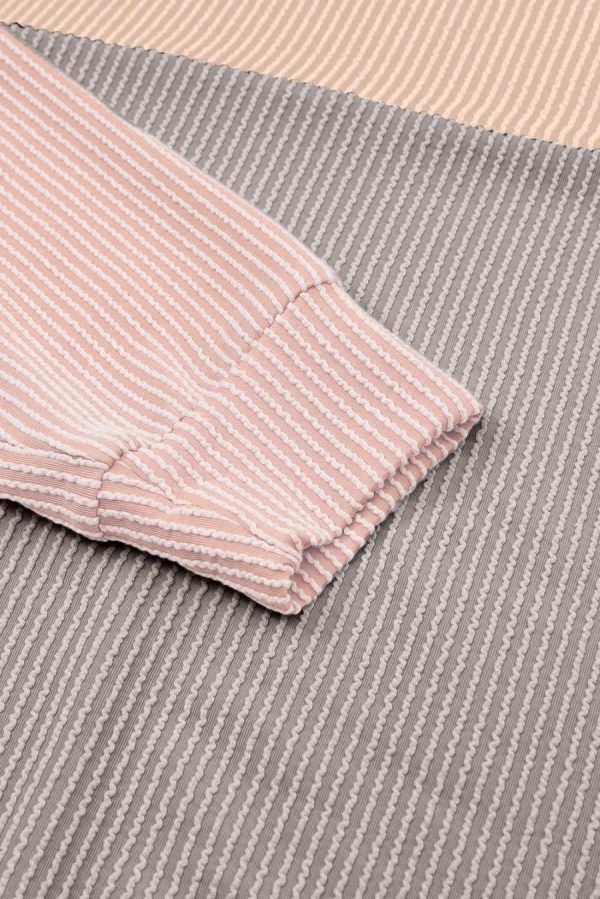 Long Sleeve Tops | Multicolor Colorblock Ribbed Loose Long Sleeve Top - Women - Image 6
