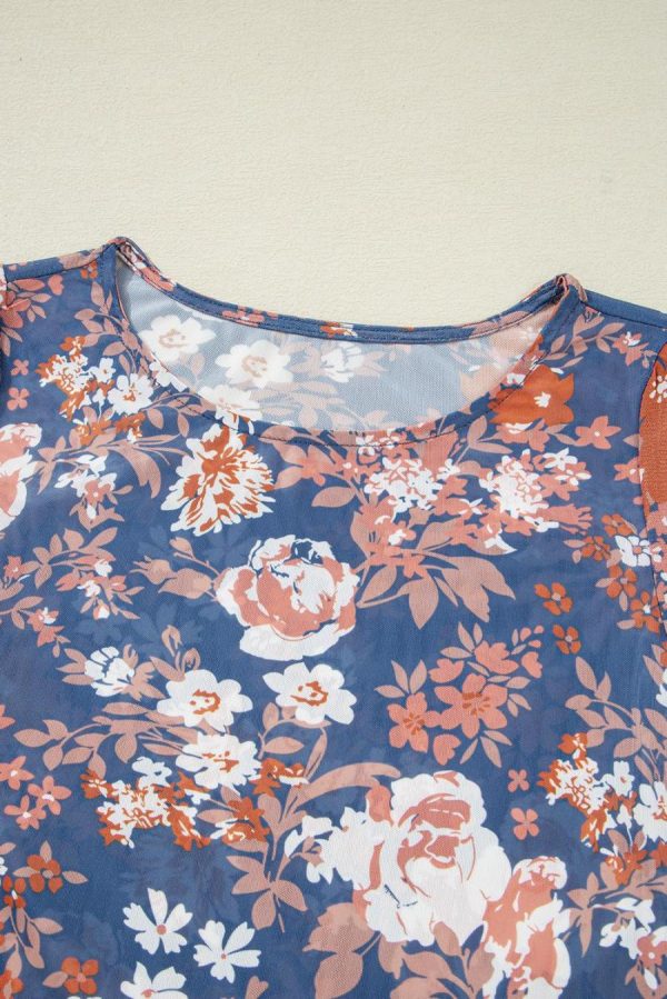Long Sleeve Tops | Orchid Petal Allover Floral Print Mesh Long Sleeve Top - Women - Image 6
