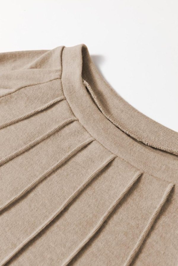 Long Sleeve Tops | Parchment Seam Detail Lace Contrast Cuffs Raglan Sleeve Top - Women - Image 4