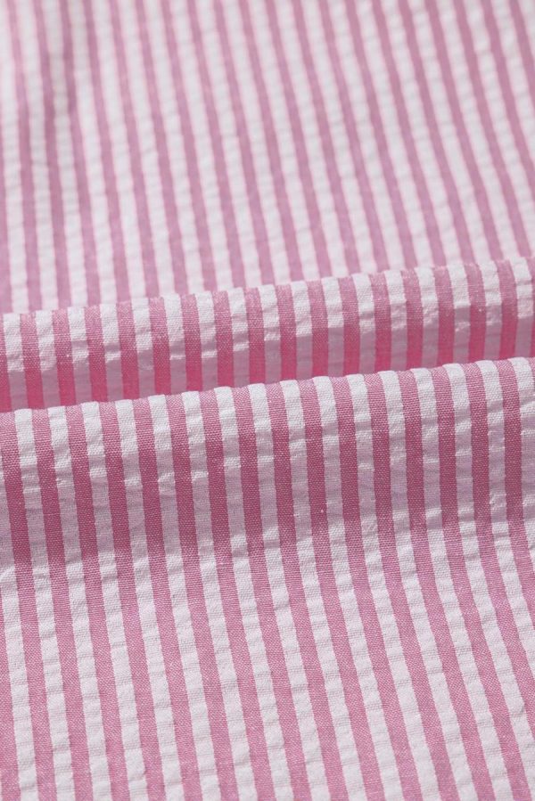 Long Sleeve Tops | Pink Stripe Bow Tie Front Round Neck Long Sleeve Top - Women - Image 5