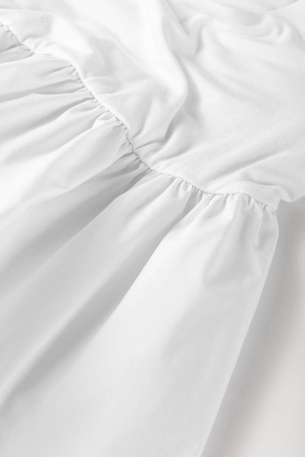 Long Sleeve Tops | White Elegant Scoop Neck Bubble Hem Long Sleeve Top - Women - Image 7