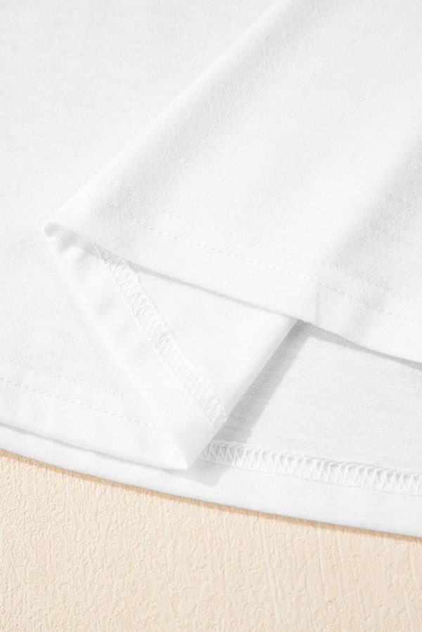 Long Sleeve Tops | White Solid Color Pleated Long Sleeve Top - Women - Image 4