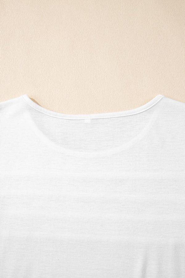 Long Sleeve Tops | White Solid Color Pleated Long Sleeve Top - Women - Image 6