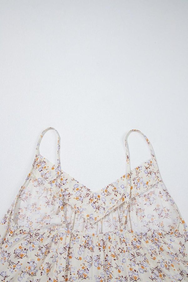 Sleeveless Tops | Apricot Boho Floral Spaghetti Straps Cami Top - Women - Image 4