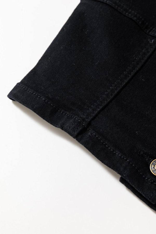 Sleeveless Tops | Black Acid Wash Buttoned Cropped Denim Cami Top - Women - Image 7