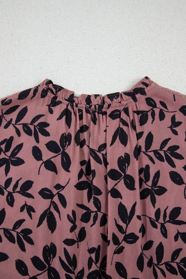 Sleeveless Tops | Brown Floral Print Tie Neck Sleeveless Top - Women - Image 6