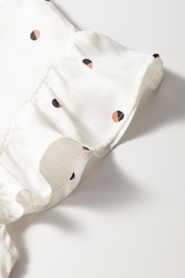 Sleeveless Tops | White Polka Dot Print V Neck Sleeveless Shirt - Women - Image 5