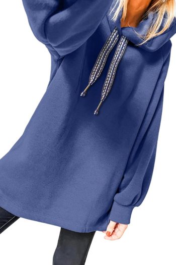 Sweatshirts & Hoodies | Dirty Blue Drawstring Hooded Tunic Sweatshirt - Women