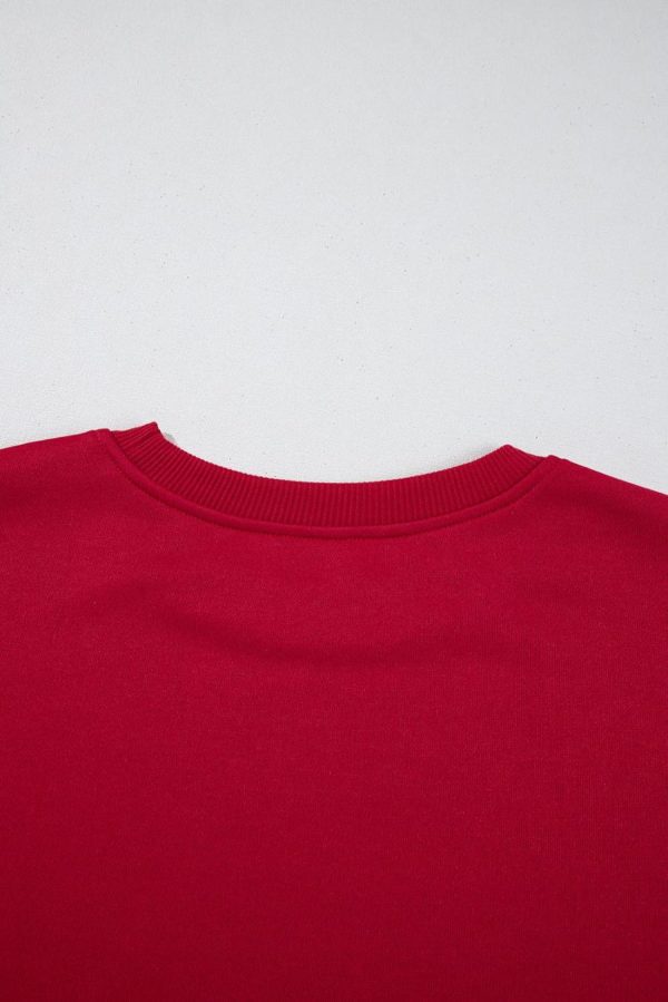 Sweatshirts & Hoodies | Fiery Red Sweet Bowknot Round Neck Sweatshirt - Women - Image 6
