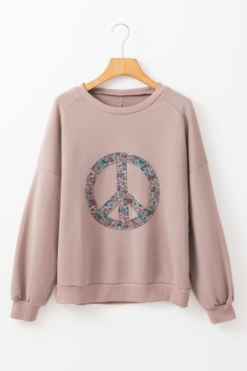 Sweatshirts & Hoodies | Goat Floral Peace Symbol Drop Shoulder Sweatshirt - Women