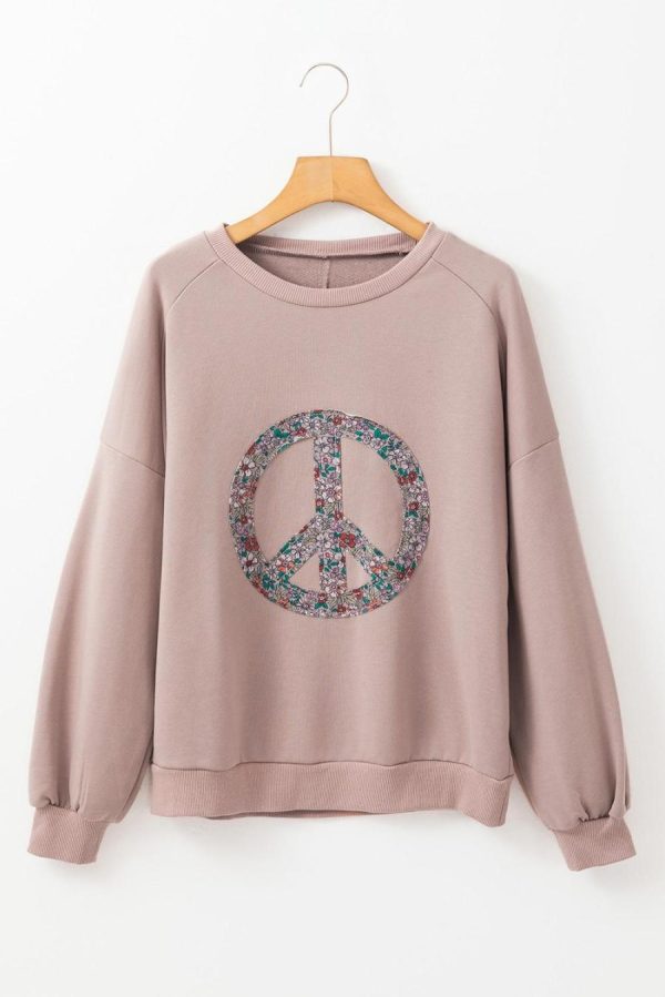 Sweatshirts & Hoodies | Goat Floral Peace Symbol Drop Shoulder Sweatshirt - Women