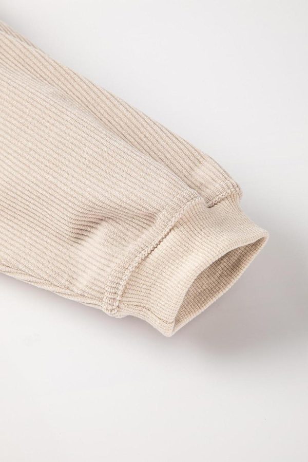 Sweatshirts & Hoodies | Smoke Gray Plain Drop Sleeve Crinkle Rib Oversized Sweatshirt - Women - Image 7