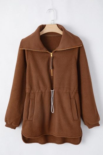 Sweatshirts & Hoodies | Straw Yellow Quarter Zip Fleece Pullover Sweatshirt - Women