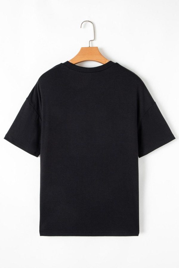 T Shirts | Black Colorblock Sequin Mardi Gras Crewneck T Shirt - Women - Image 3