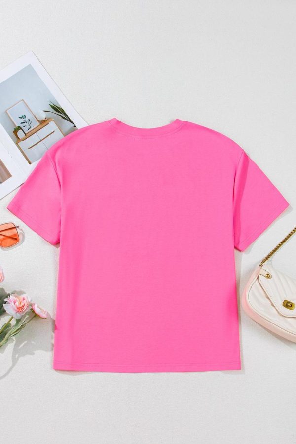 T Shirts | Bright Pink Mama Letter Graphic T Shirt - Women - Image 6