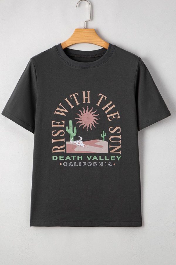 T Shirts | Dark Grey Rise With The Sun Graphic Tee - Women - Image 4