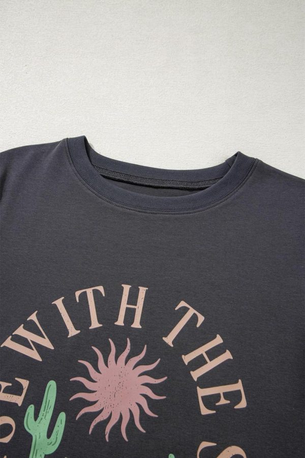 T Shirts | Dark Grey Rise With The Sun Graphic Tee - Women - Image 6