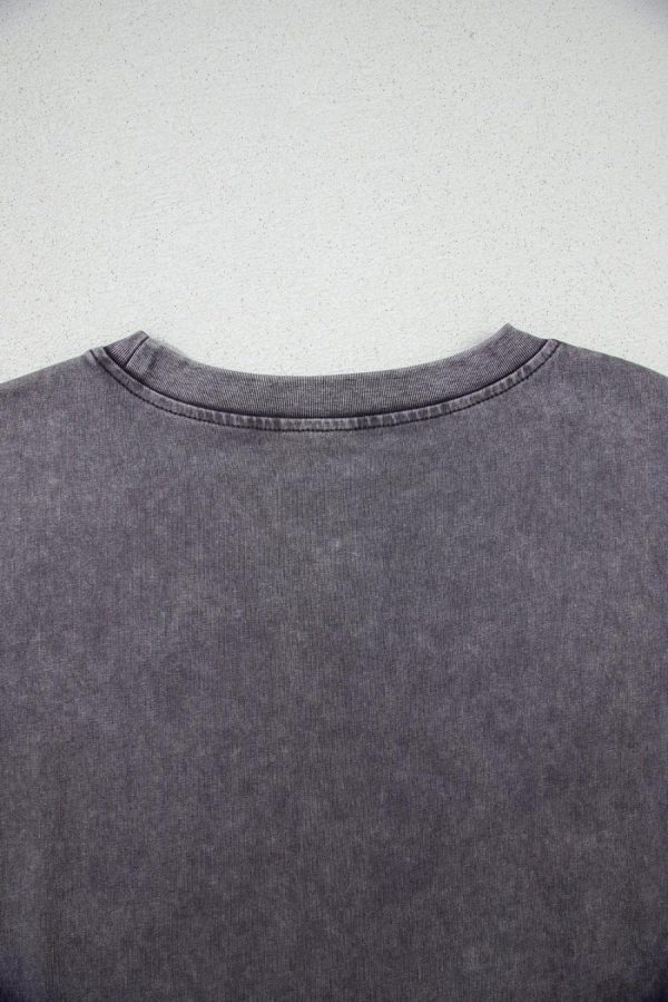 T Shirts | Medium Grey Texas Steer Head Graphic Mineral Wash Oversized T Shirt - Women - Image 7