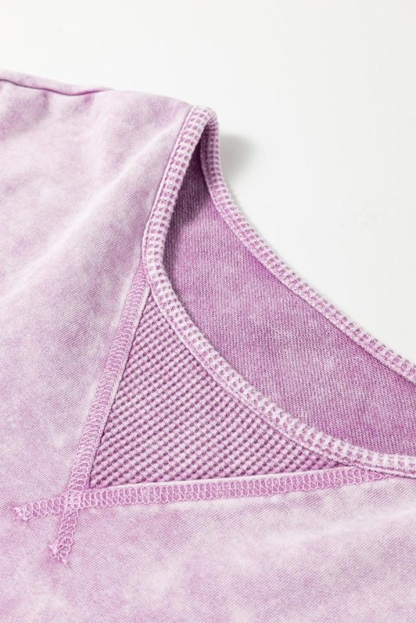 T Shirts | Orchid Petal Mineral Wash Exposed Seam Drop Shoulder Oversized Tee - Women - Image 3