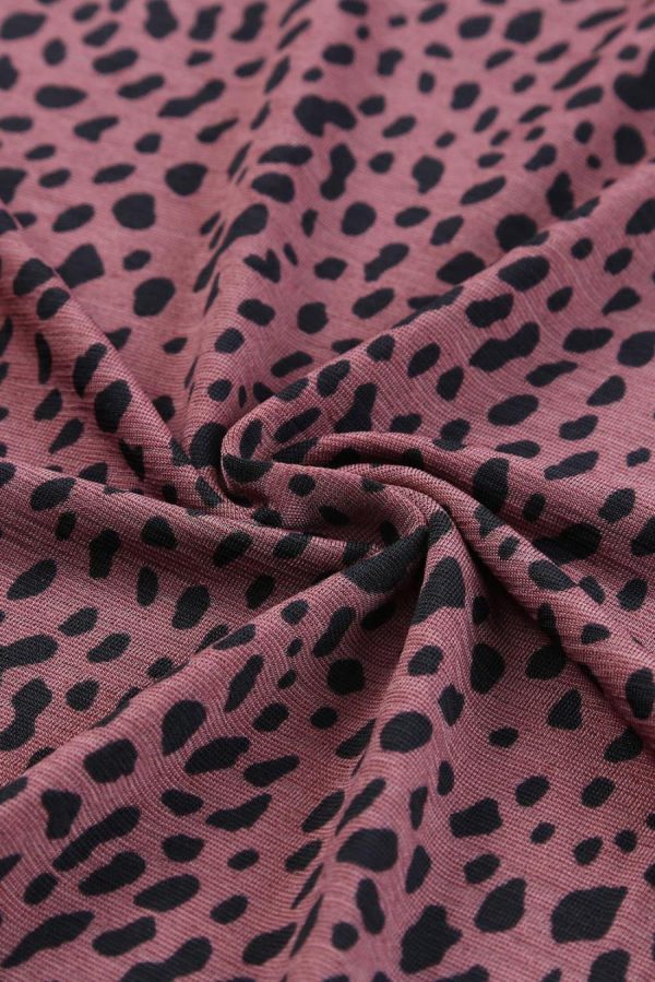 T Shirts | Red Cheetah Print Casual Short Sleeve Crew Neck T Shirt - Women - Image 3