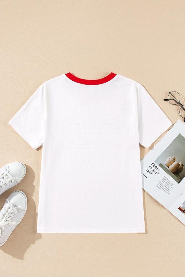 T Shirts | White Rainbow Stripe Print Crewneck T Shirt - Women - Image 7